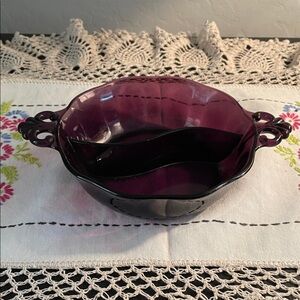 Vintage 1930’s Fostoria Lafayette Amethyst Relish Dish